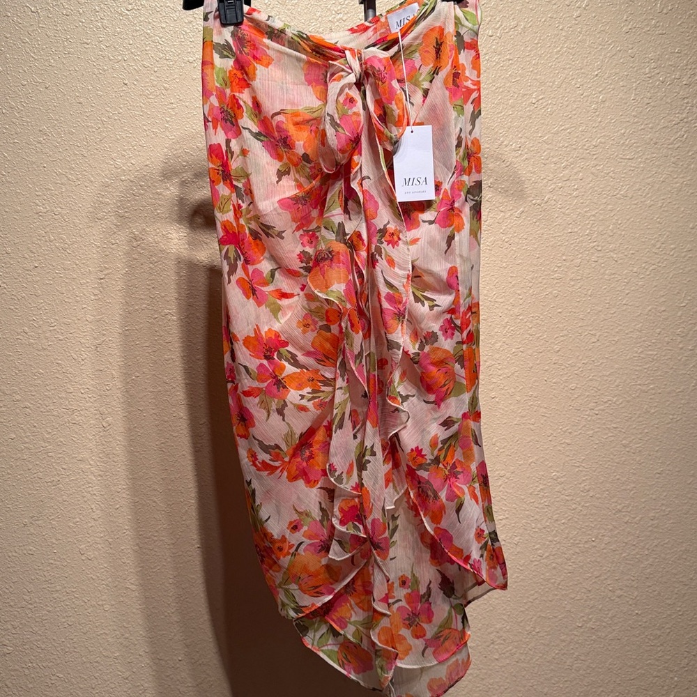 Misa Floral asymmetrical midi ruffle skirt WOMENS size medium NWT - Picture 16 of 17